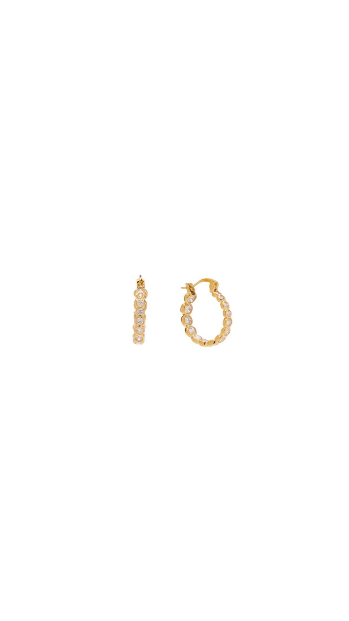 Elva Crystal Hoops - Goldplated