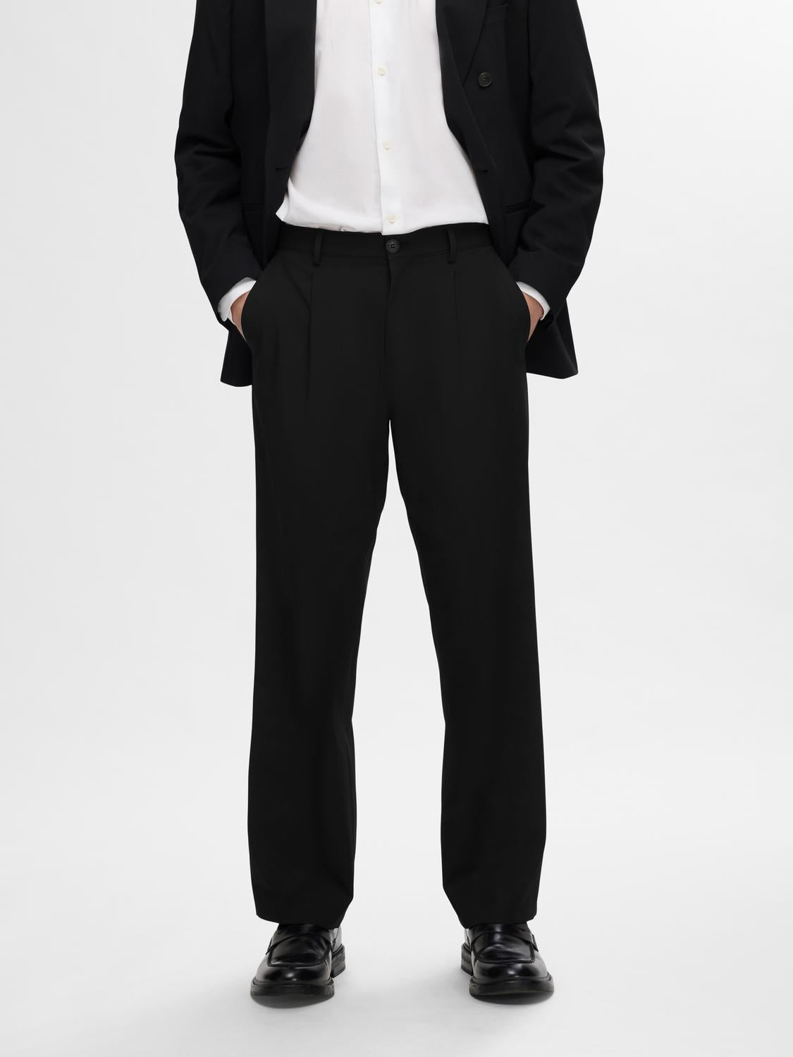 SLHLOOSE-LIAM Trousers - Black