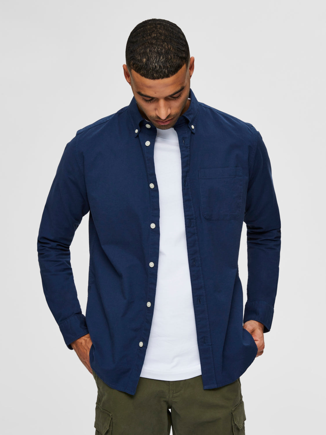 SLHREGRICK-OX Shirts - moonlit ocean