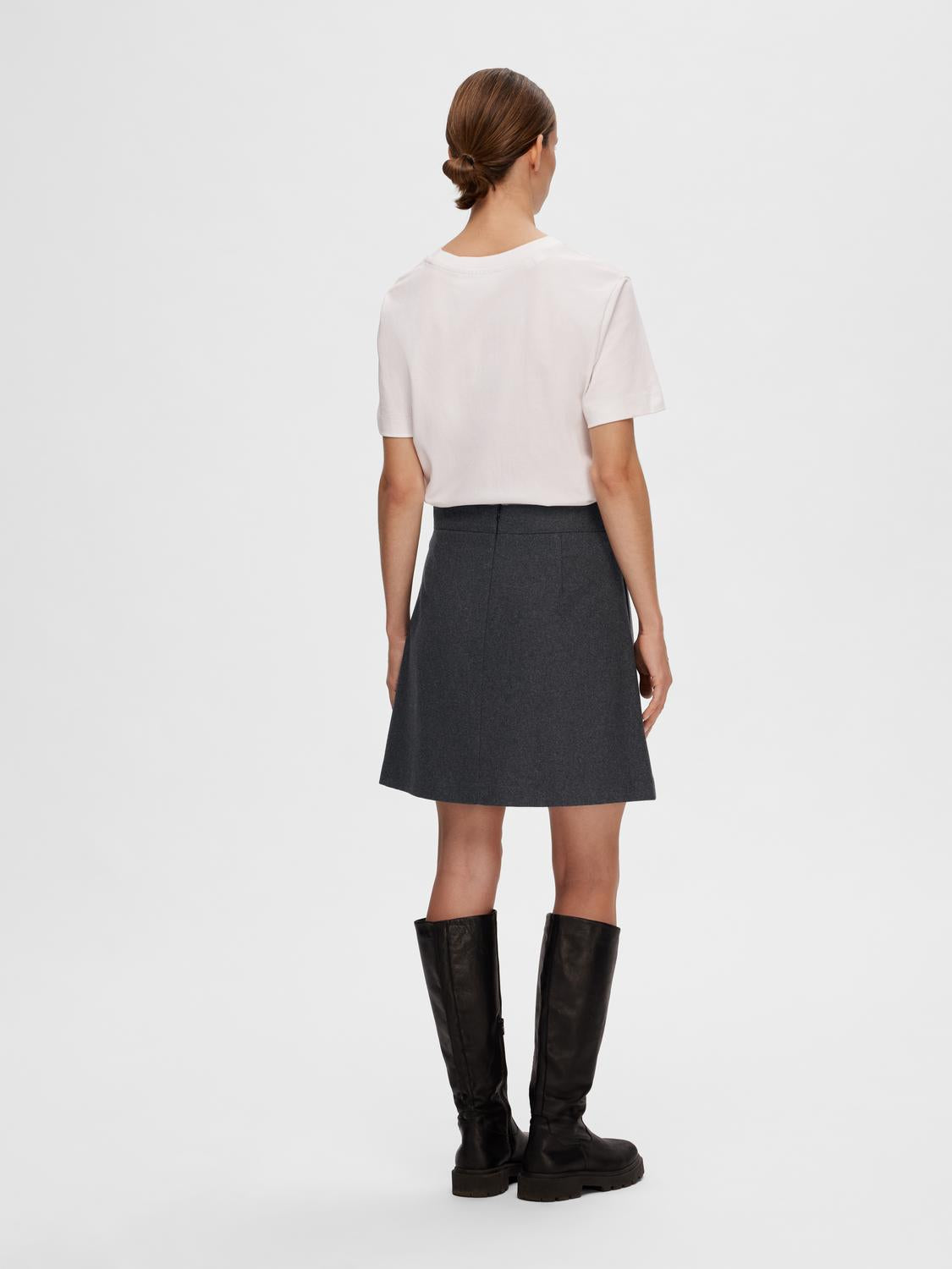 SLFMERCY-ULA Skirt - Dark Grey Melange