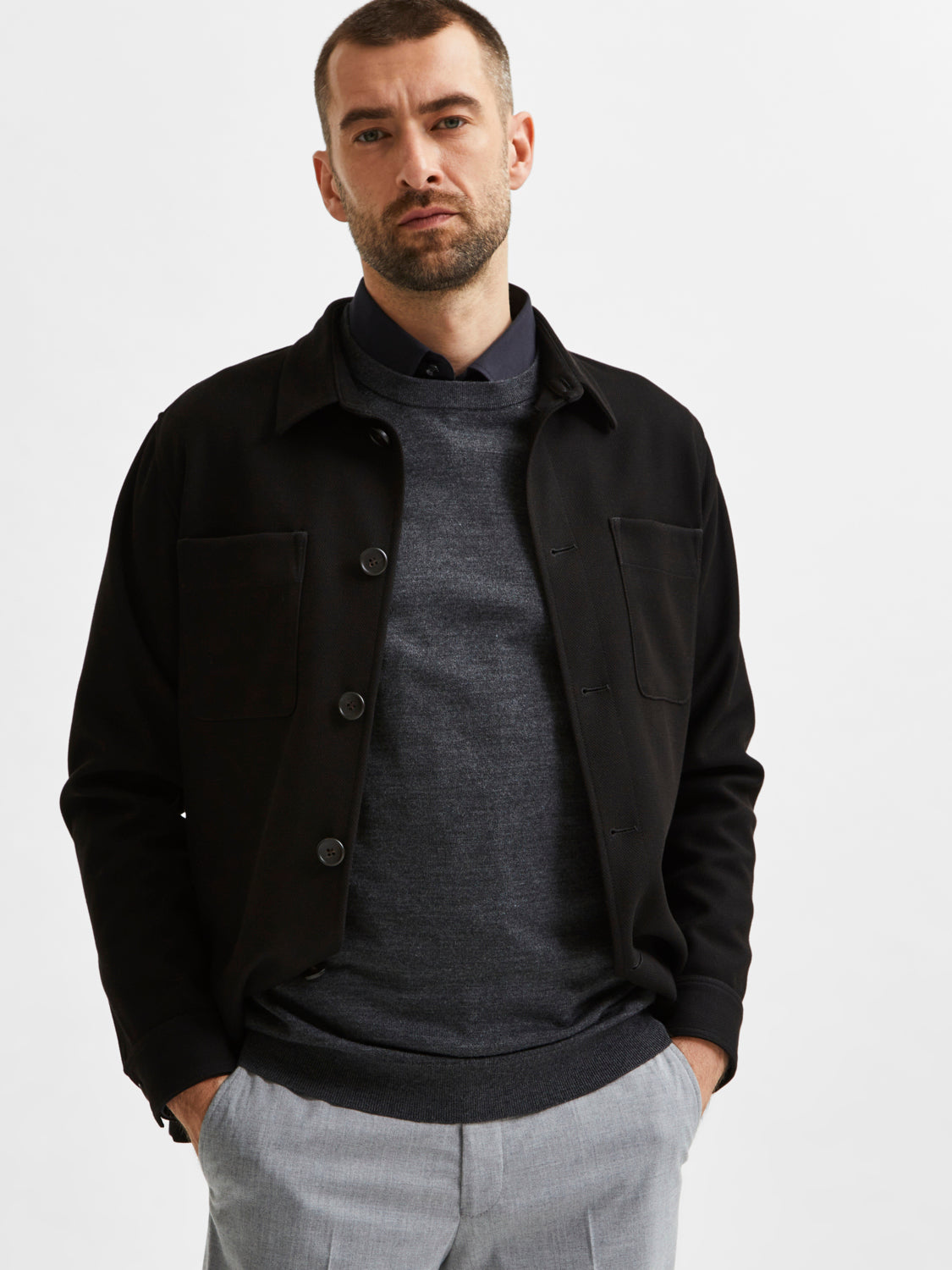 SLHTOWN Pullover - Medium Grey Melange